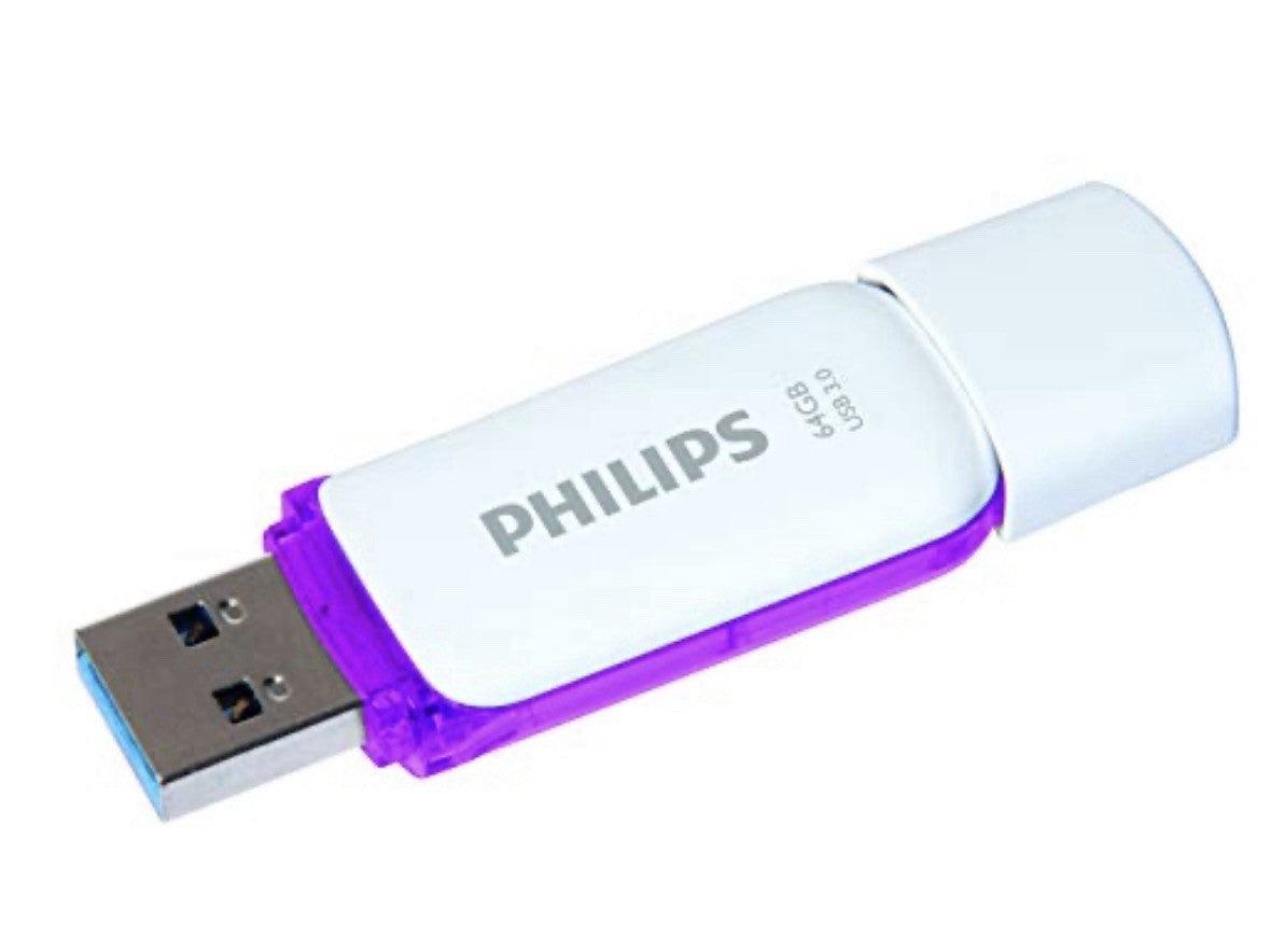 Philips 64GB Vivid 3 High Speed USB 3 Flash Drive Memory Stick Pen Drive