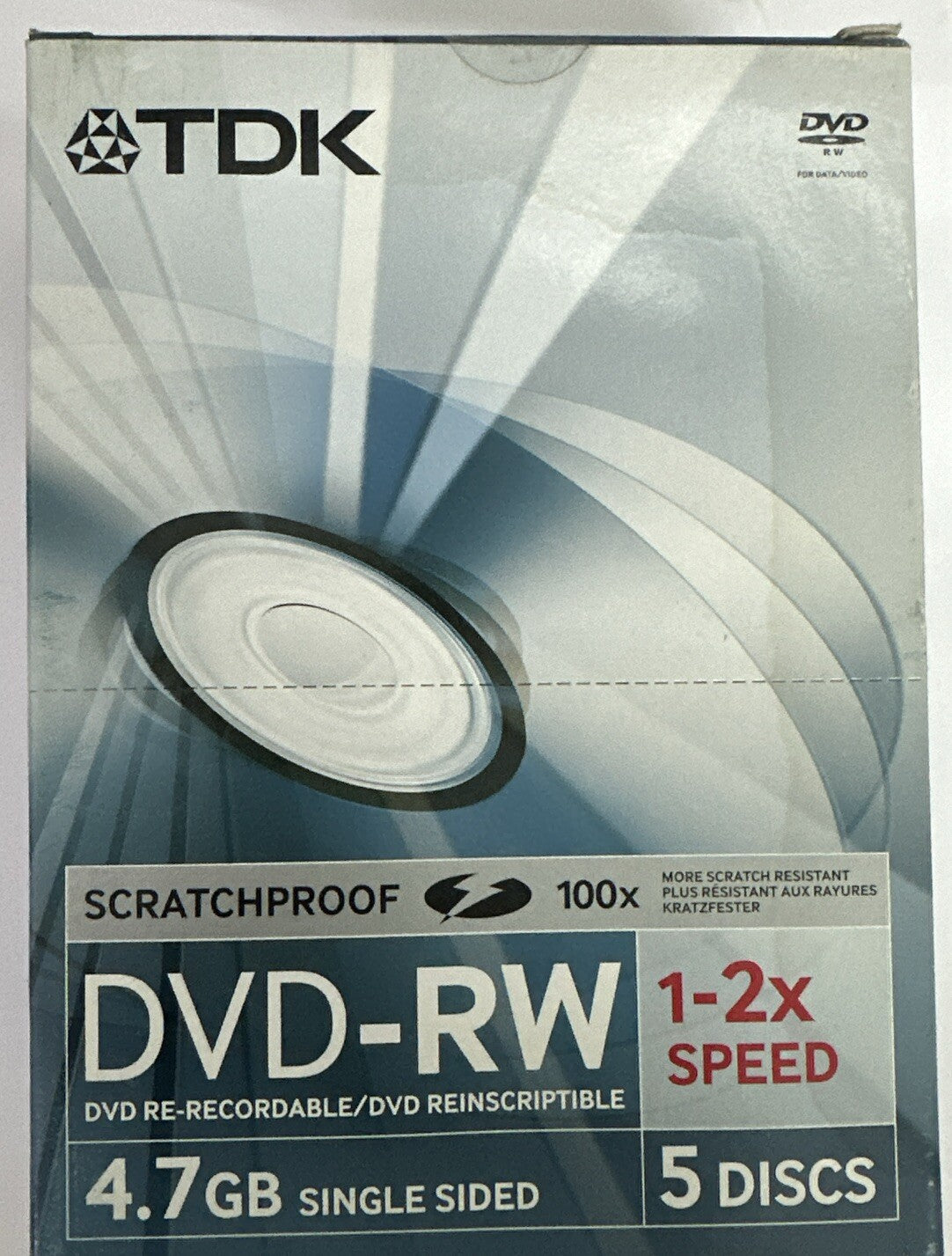 10 TDK DVD-RW SCRATCHPROOF 4.7GB 2x 120min Re-Recordable DVD Discs In VideCases — image 2