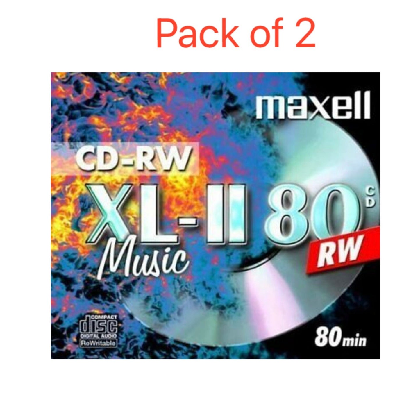 2 x Maxell CD-RW Audio XL-II Silver Digital Music Rewritable x4 Speed Jewel Case — image 3