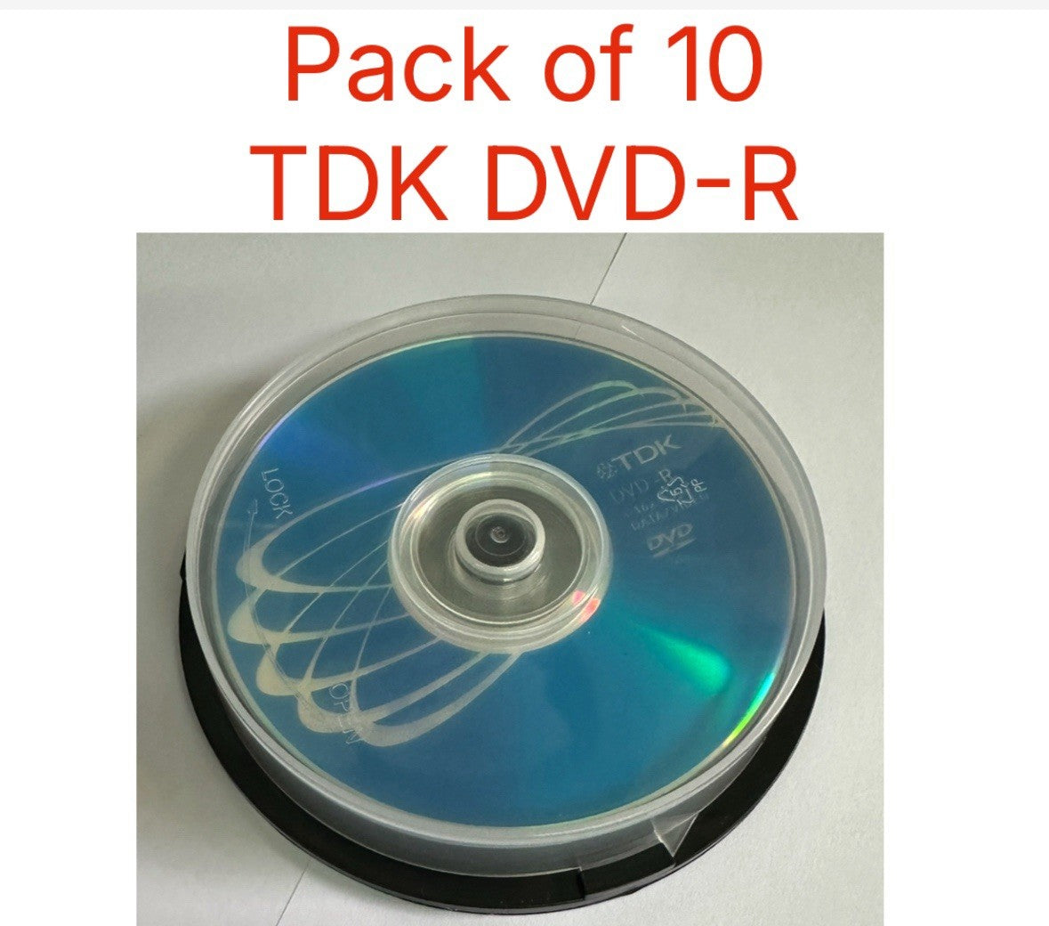 TDK DVD-R 4.7GB 16x Speed 120min Blank Recordable DVD Discs Pack Of 10