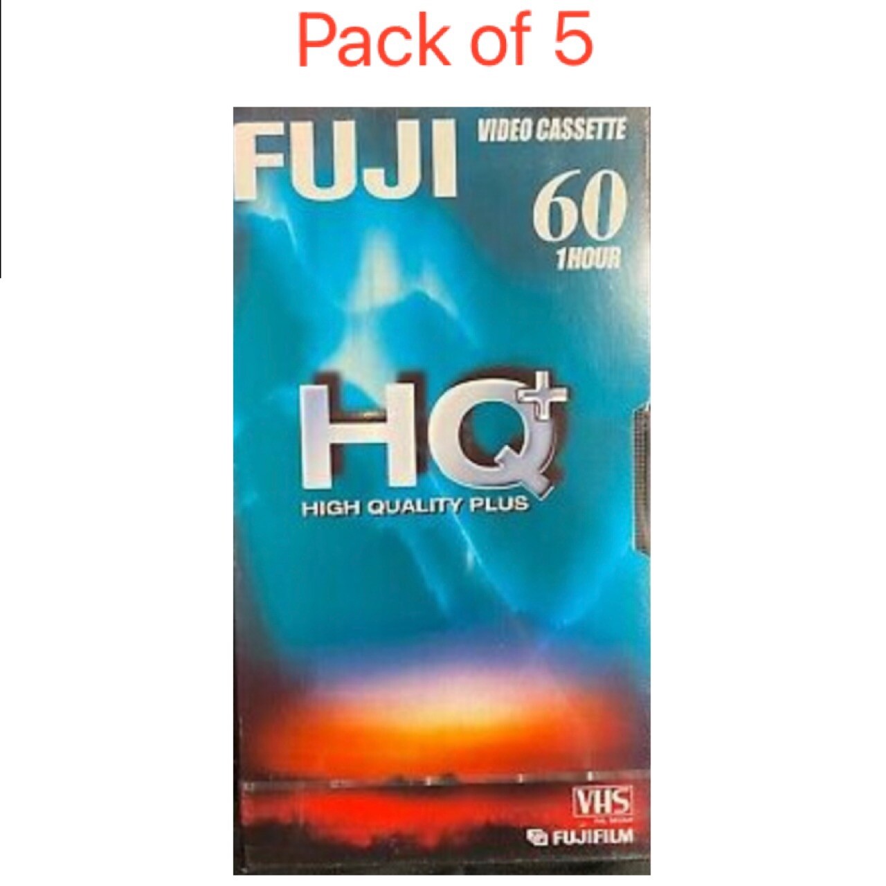 Fuji E-60 HQ + High Quality 60 MINUTES VHS CASSETTE, Pack Of 5