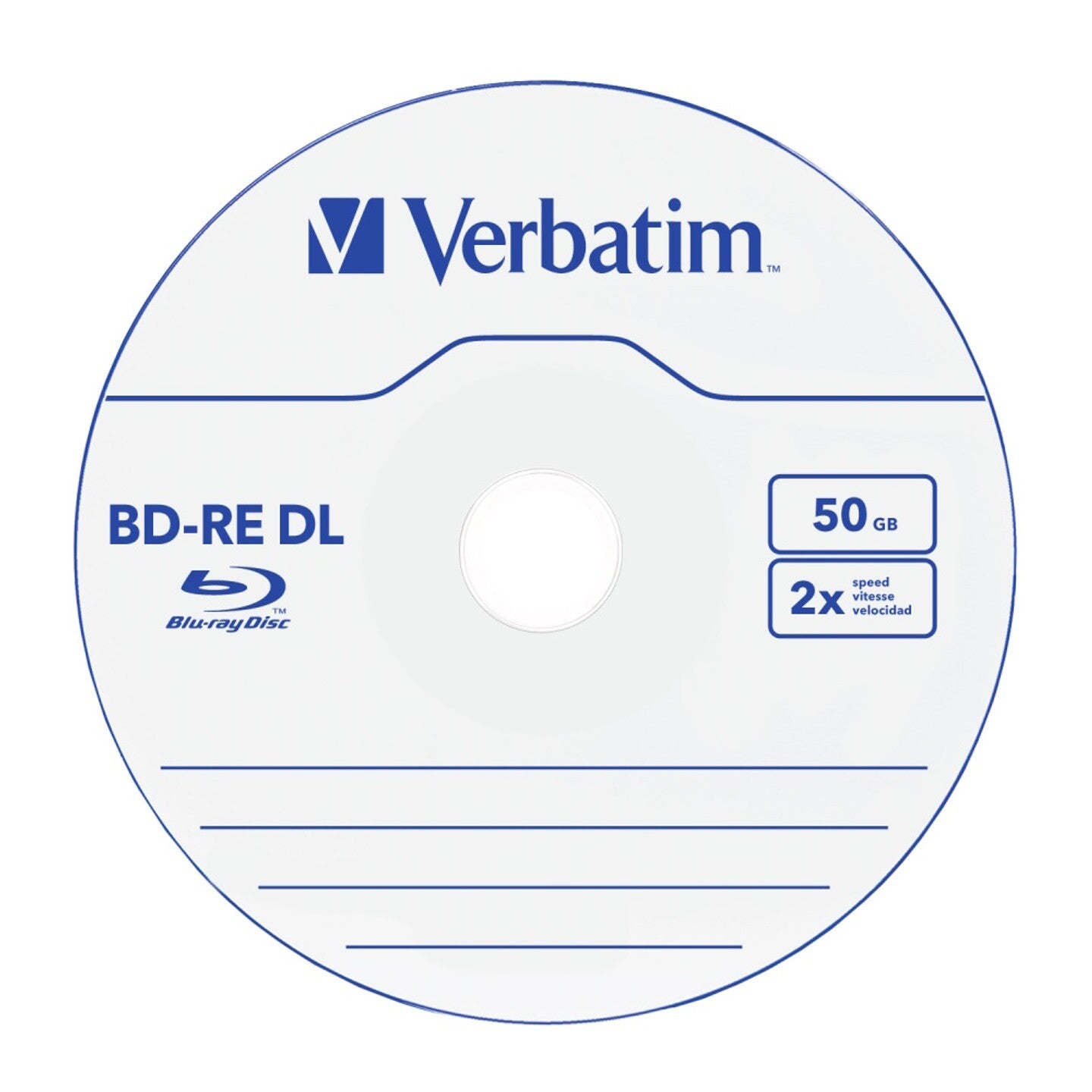 Verbatim BD-RE Blu Ray Dual Layer 50GB 2X White Blue Single Pack — image 2