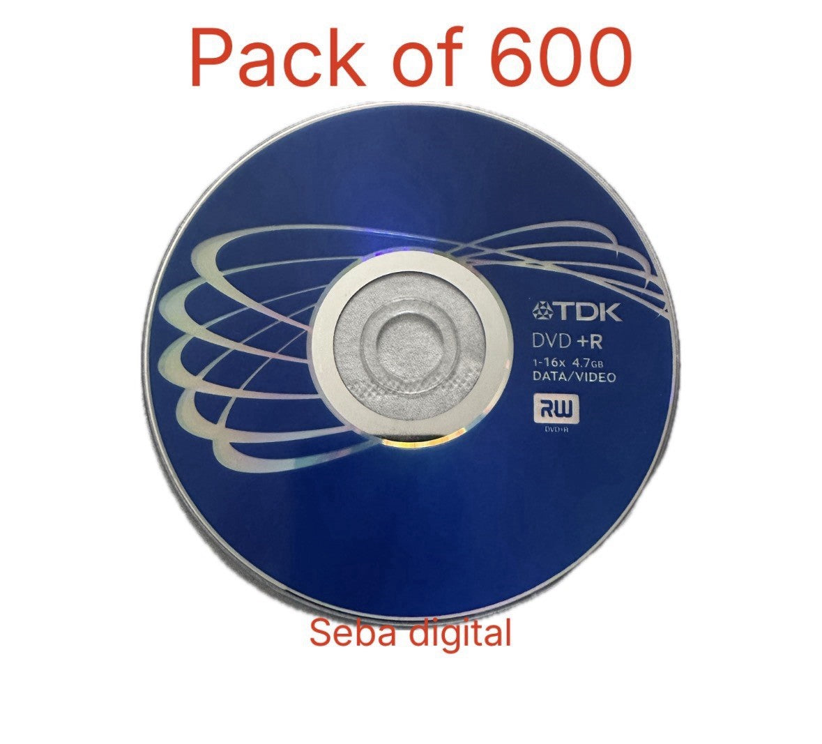 600 x TDK DVD+R 16x Speed 120min Recordable 4.7GB Blank Discs in Spindle — image 2