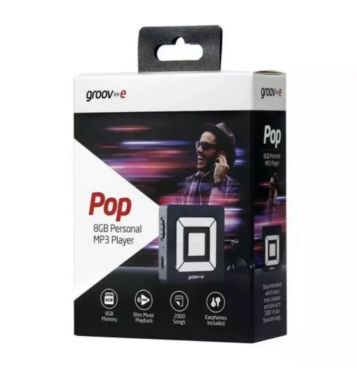 Groov-e GVPS8BK 8GB Portable MP3 Player│Lightweight│Bookmark Function│Black