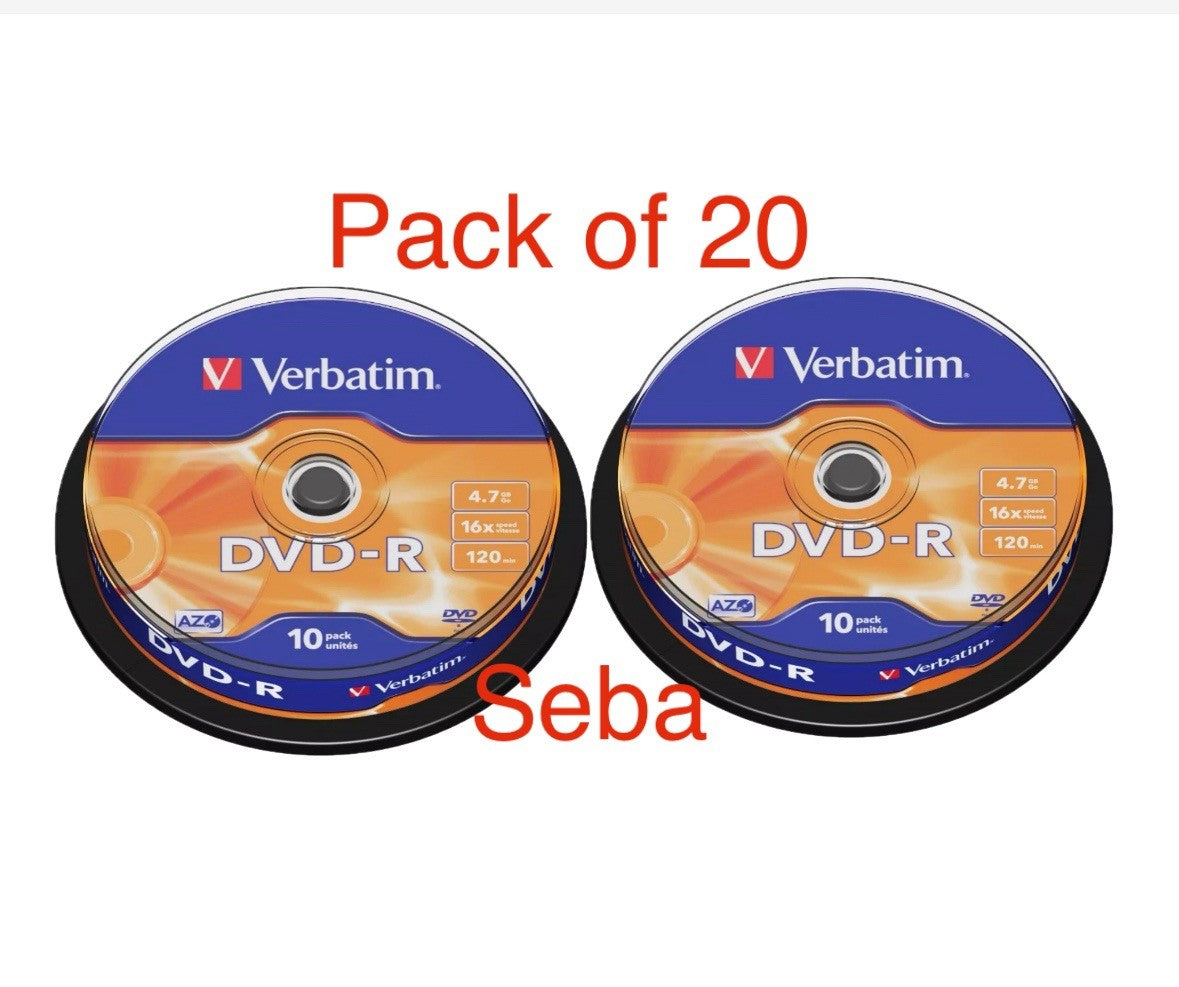 20 x Verbatim DVD-R 4.7GB x16 AZO Blank DVD Discs