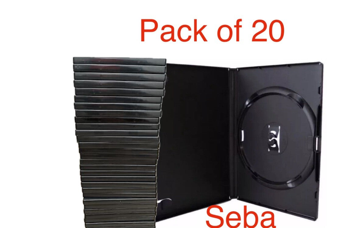 20 x Black Single DVD / Blu -Ray Cases with 14mm Spine for Single Disc — image 2