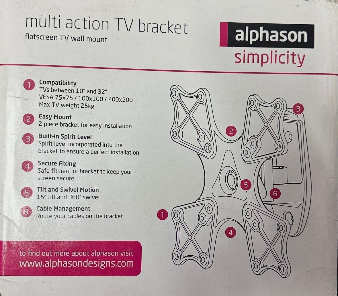 Alphason AB-M202MA Full-Motion TV Wall Mount