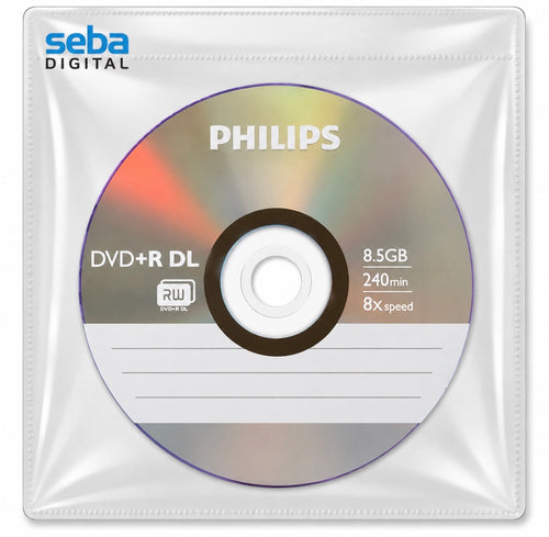 1 x Phillips Dual Layer DVD+R DL 8x Double Blank Discs 8.5GB with Sleeve