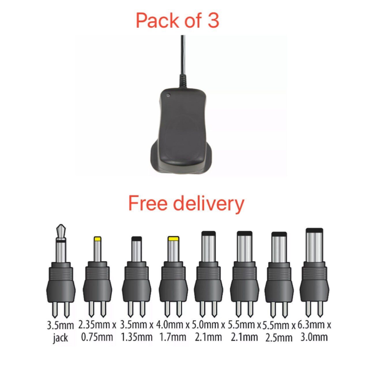 3 X Energy Efficient Switch-mode Power Supply 600mA European 2 Pin Plug Version — image 2