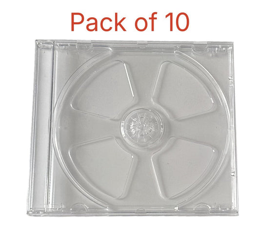 10 x CD / DVD JEWEL CASES COMPLETE CLEAR TRAYS, HIGH QUALITY