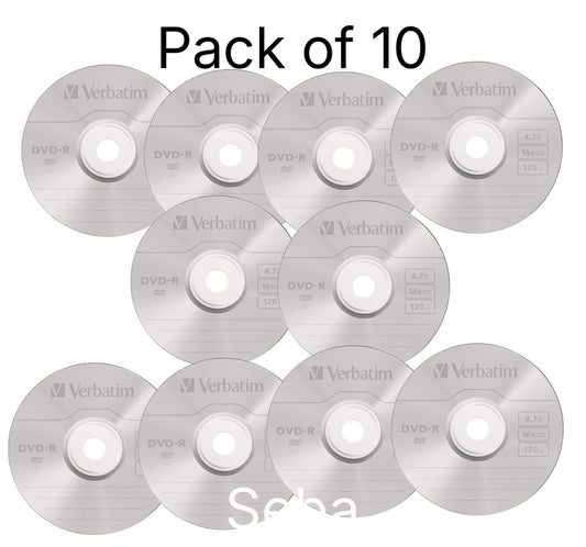 Verbatim DVD-R Blank Media 16x Speed  4.7GB  Blank Discs In Sleeves Pack of 10