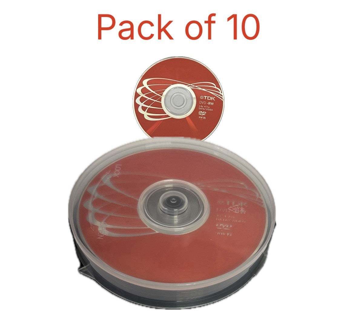 TDK  DVD-RW 4.7GB 6x speed Blank Disc Data Cakebox 10 Pack — image 2