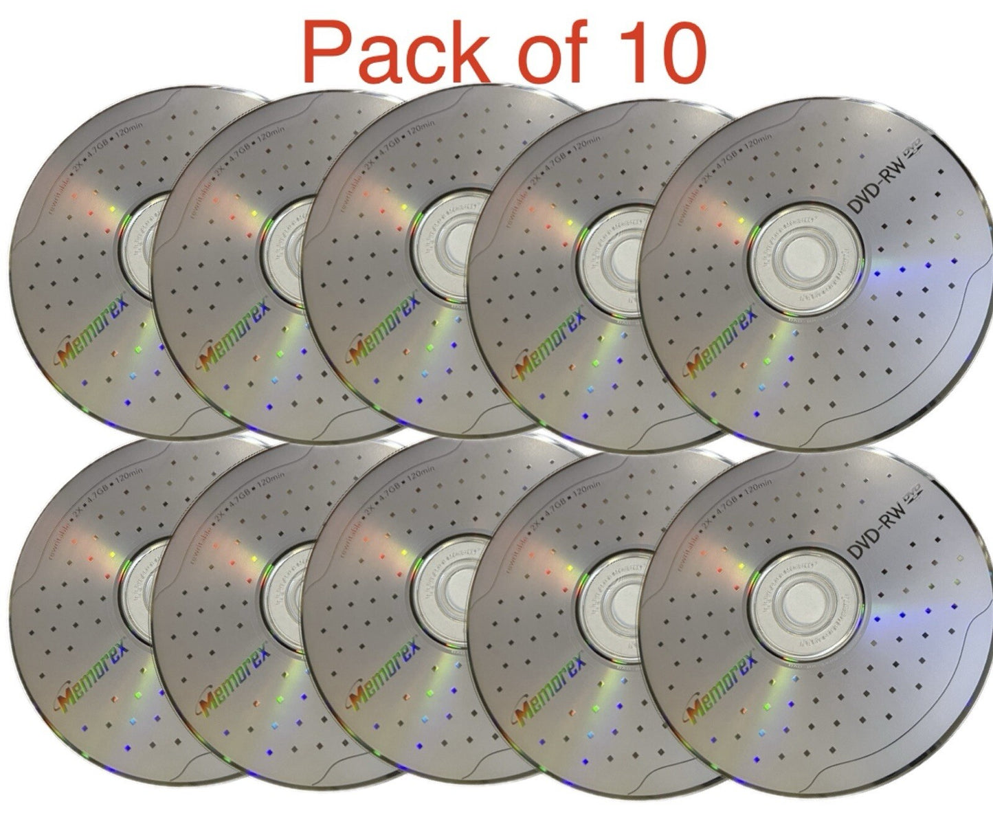 10 x Memorex Blank DVD-RW discs 2x 4.7GB 120 mins Rewritable With Sleeves — image 2