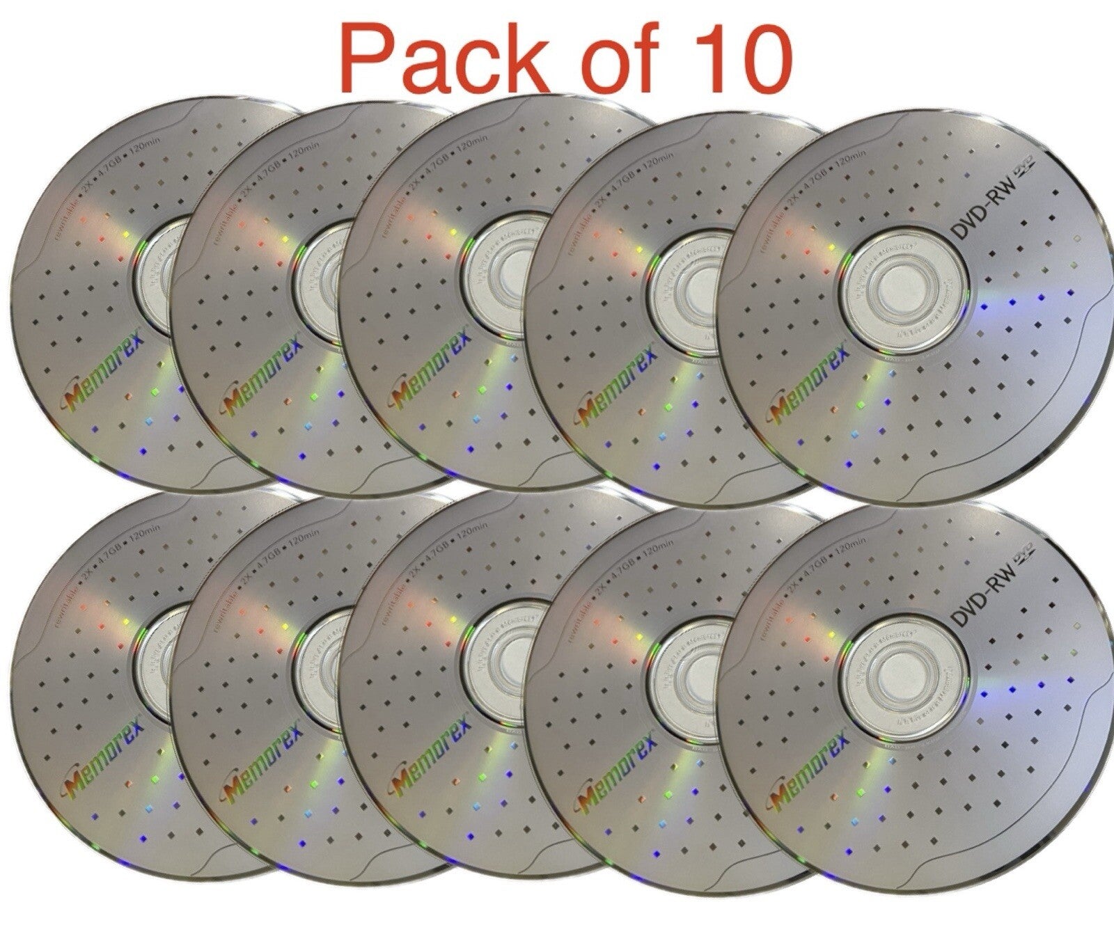 10 x Memorex Blank DVD-RW discs 2x 4.7GB 120 mins Rewritable With Sleeves — image 2