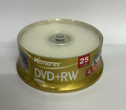 Memorex DVD+RW 4.7GB 4X Speed, Discs on Spindle - 25 Count