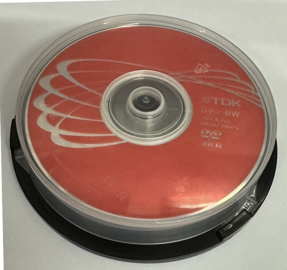 TDK  DVD-RW 4.7GB 6x speed Blank Disc Data Cakebox 10 Pack