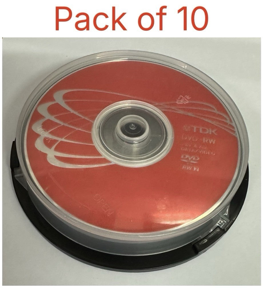 10 x Blank DVD-RW Disc 4x Speed  120min 4.7GB) Data/Movie DVD Re-Writable