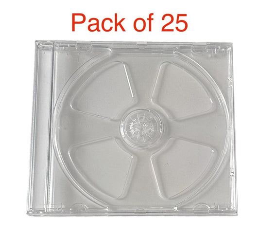 25 x CD /DVD  Single Jewel Cases High Quality 10.4mm With Clear Tray