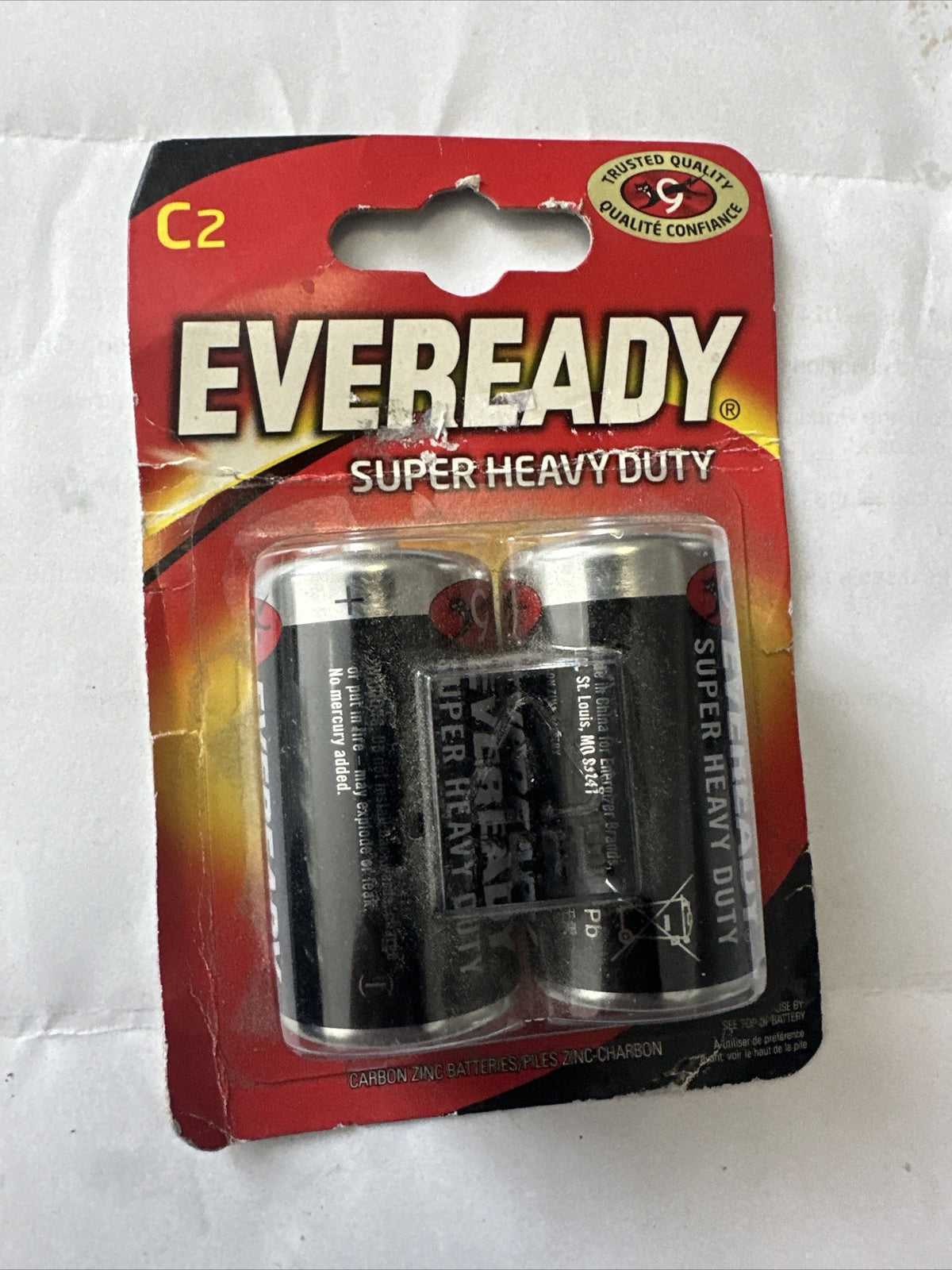 2/4 x Eveready C Size Super Heavy Duty Carbon Zinc Batteries | Leak Resistant