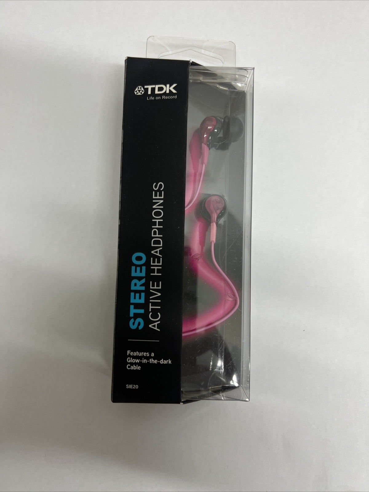 TDK T62144 SIE20 Stereo Active Glow in the Dark In-Ear Headphones - Pink