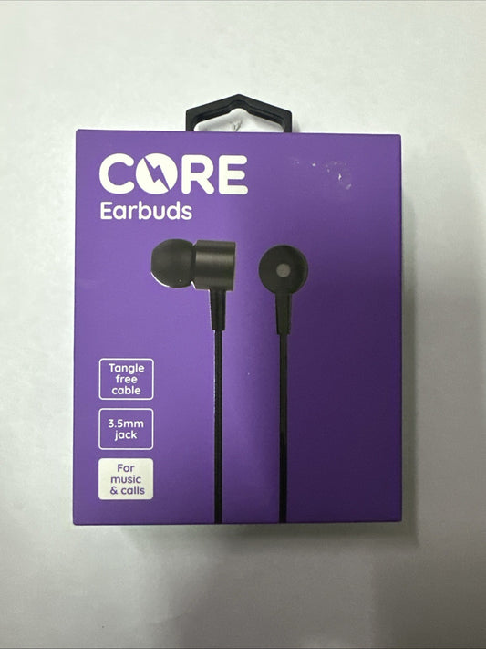 Core Earbuds Earphones Headphones Black