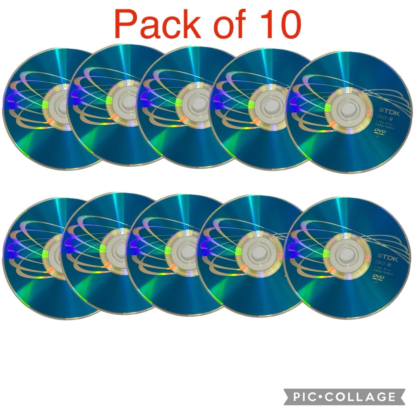 10 x TDK DVD -R 4.7GB x 16 Speed Recordable Blank Disc Media With Sleeves