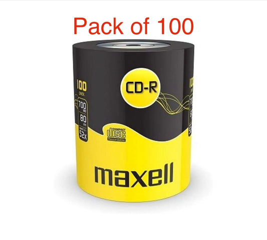 100 Maxell Blank CD-R CD discs 700MB 80m x 52 Speed  Extra Protection Shrinkwrap
