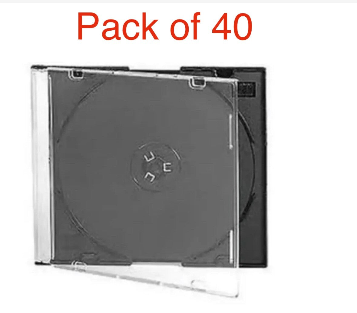 40 x Slimline Single CD / Dvd  Jewel Case 5.2mm Cases Black  Tray High Quality