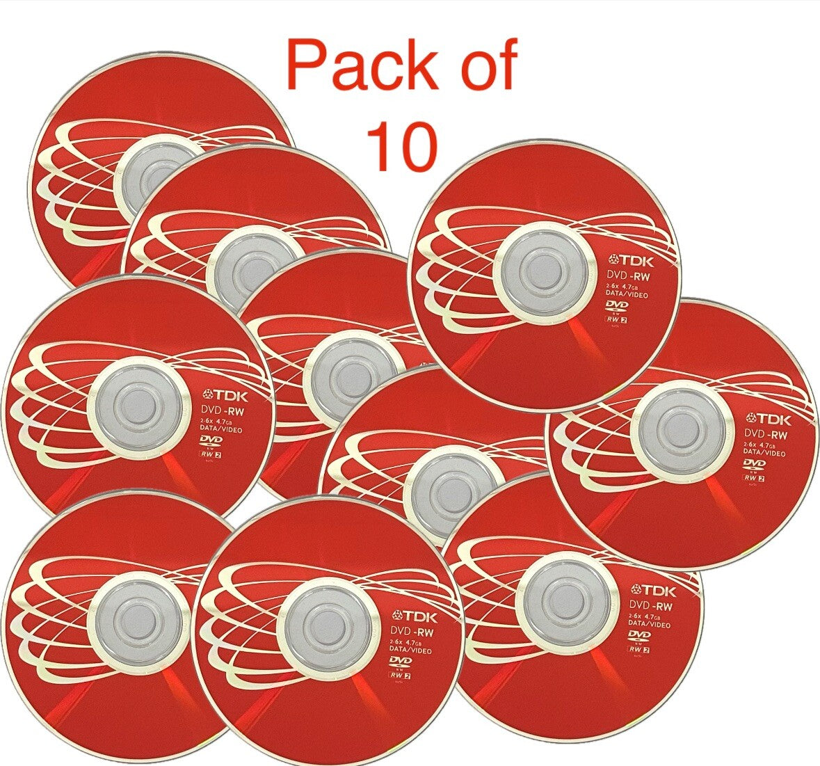 TDK Blank DVD-RW discs 6x Speed 4.7GB 120 mins Rewritable In Sleeves (Pack of 10 — image 2