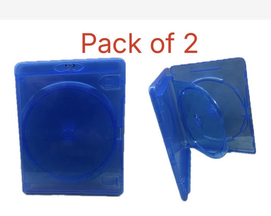 Blue Blu-Ray DVD Double Cases Holds 2 Disks Pack of 2 Cases