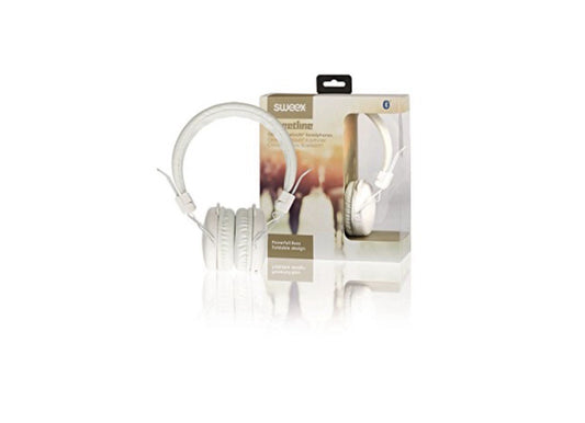 Sweex Wireless Headphones Bluetooth® On-ear Foldable White SWHPBT100W