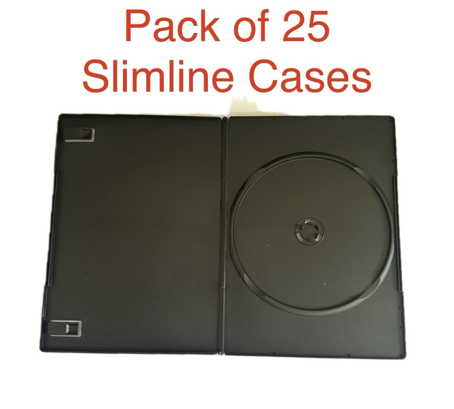 25 Single DVD Case Cases 7mm Spine Slimline Black Clear Front Back Sleeve Slim — image 2
