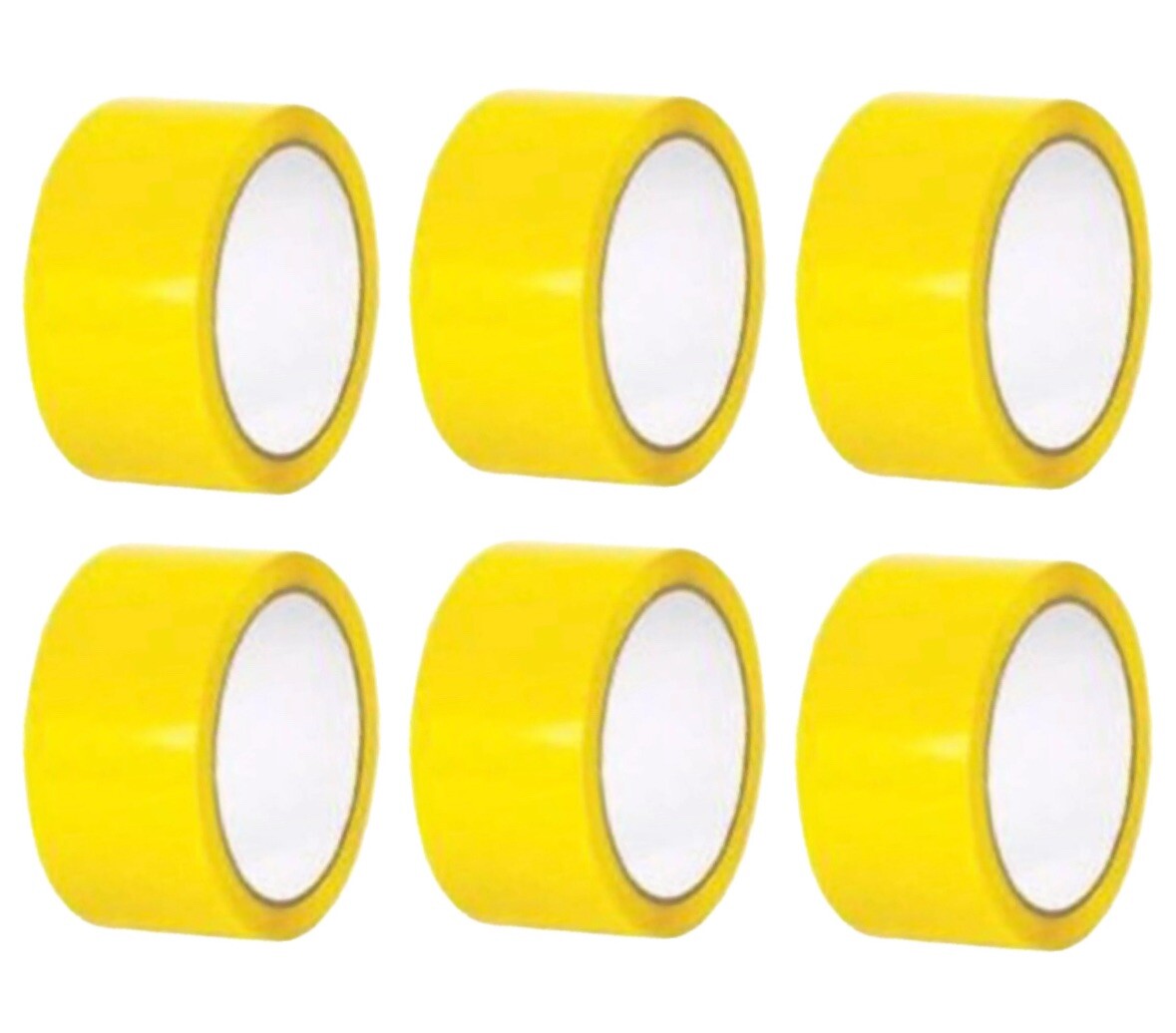 6 x  Rolls Of YELLOW COLOURED Packing Parcel Tape 50mm x 66m