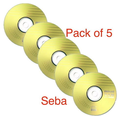 5 x Maxell CD-R Audio XL-II Gold Digital Music Recordable Discs In Sleeves
