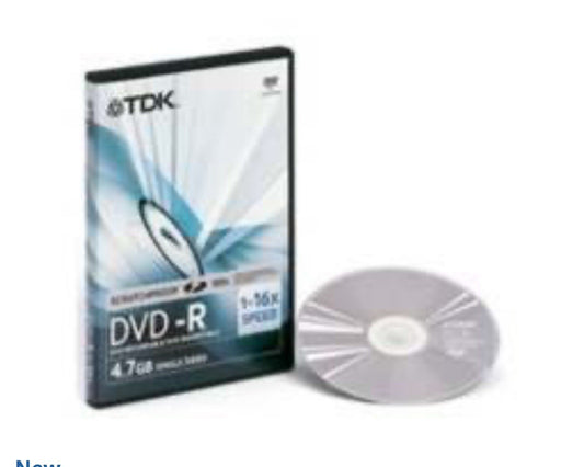 TDK DVD-R 4.7GB 16x 120min Recordable Scratch Proof  DVD Discs Pack of 5