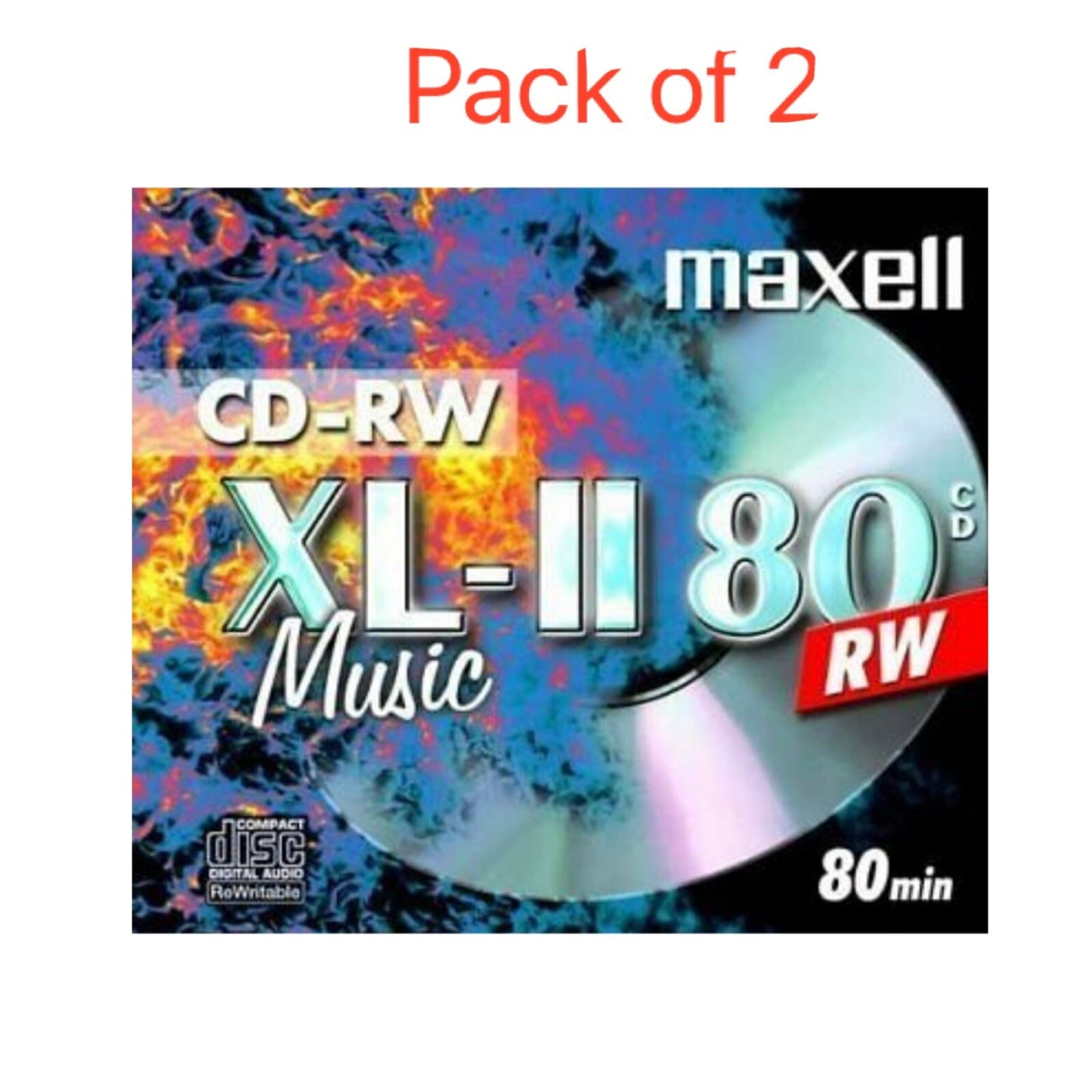 2 x Maxell CD-RW Audio XL-II Silver Digital Music Rewritable x4 Speed Jewel Case — image 2