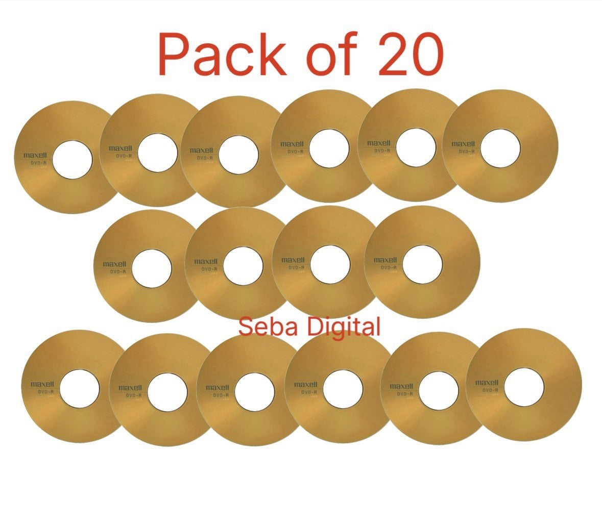 20 x Blank DVD-R Discs Recordable Media 16x 4.7GB 120 Mins PC Quality