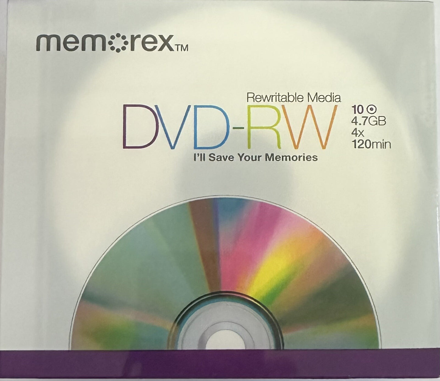 10 x DVD-RW Memorex 120min Blank Rewritable DVD Discs 4x Speed 4.7GB  In Sleeves — image 2