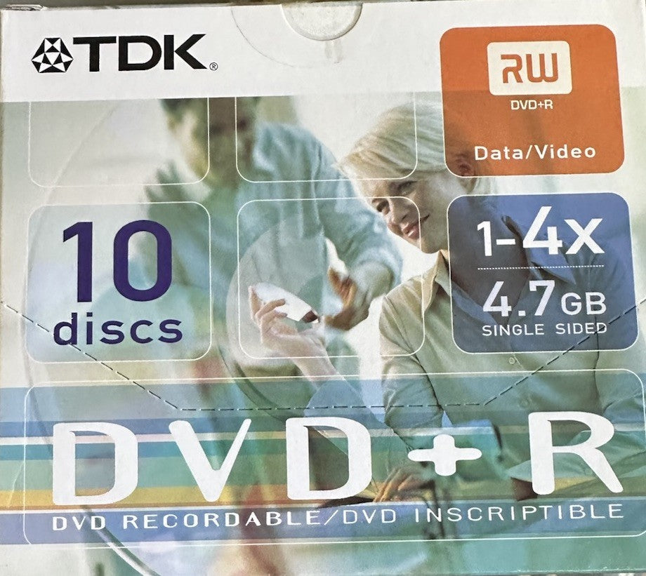 10 x TDK DVD+R 4.7GB For Data/Video Blank Discs x4 Speed Jewel Case — image 2