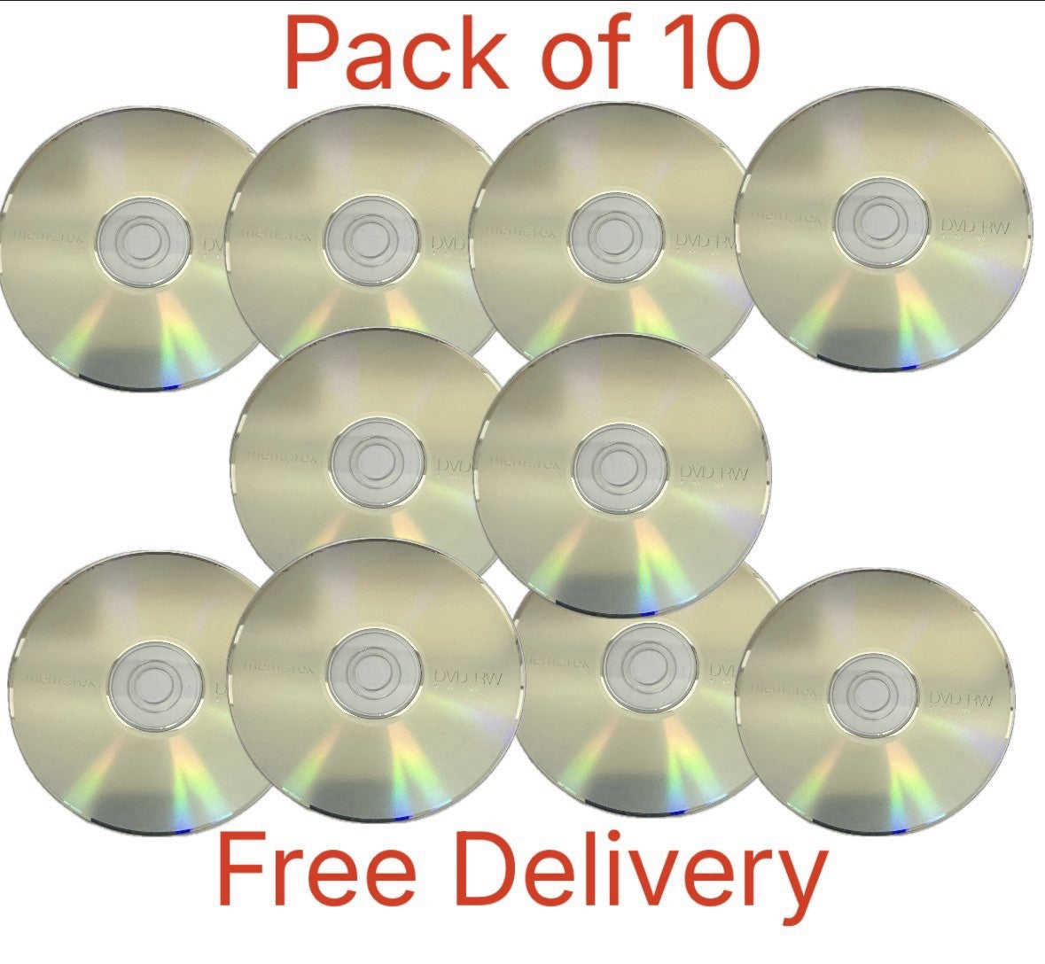 10  x Memorex DVD-RW ReWritable 4x 4.7GB 120 Mins Blank Disc In Sleeve