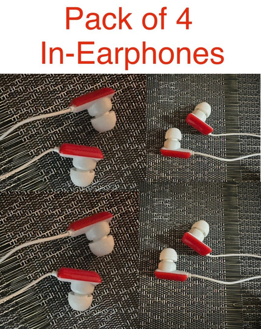 4 x AV Link 100.372 EG9 In Ear Stereo Headphone 3.5mm Gold Plated 1.2m Lead Red