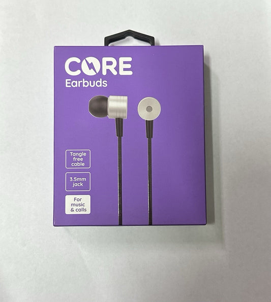 Core Earbuds Earphones Headphones Silver