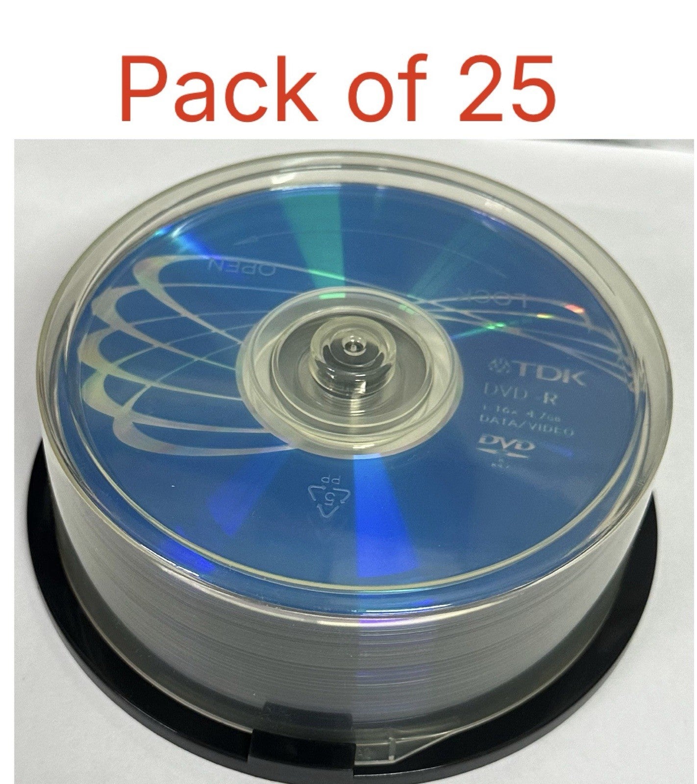 TDK DVD-R 4.7GB 16x 120Min Recordable Discs 25 Pack Spindle