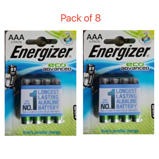 2 X 4  Energizer Eco Advanced AAA 4pk 80% longer lasting.