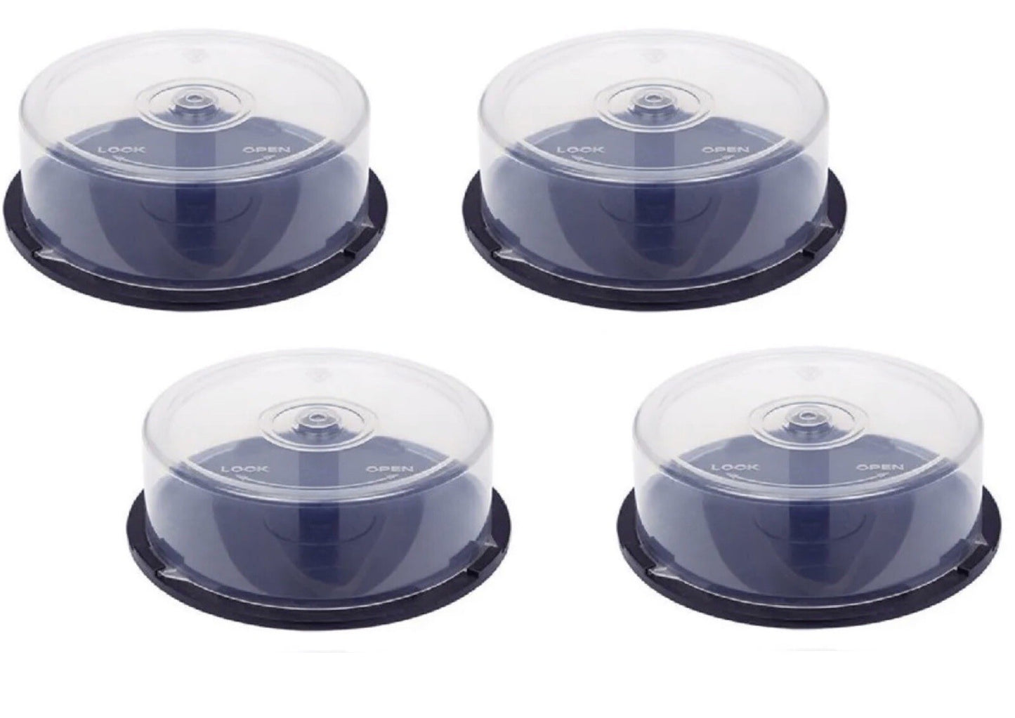 4 x 25 cakebox storage capacity CD DVD empty Spindle Tub Cake Box Case