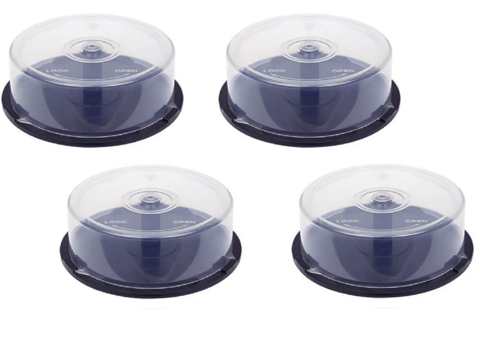 4 x 25 cakebox storage capacity CD DVD empty Spindle Tub Cake Box Case