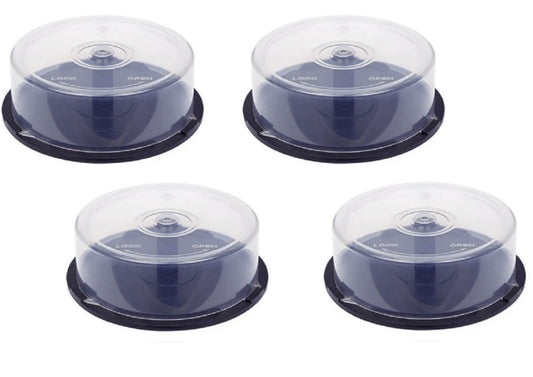 4 x 25 cakebox storage capacity CD DVD empty Spindle Tub Cake Box Case