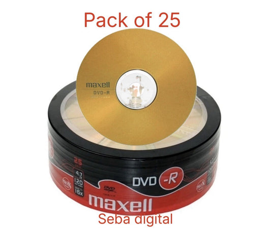 25 x Maxell DVD-R Recordable Discs (4.7GB, 16x Speed Shrink-Wrap
