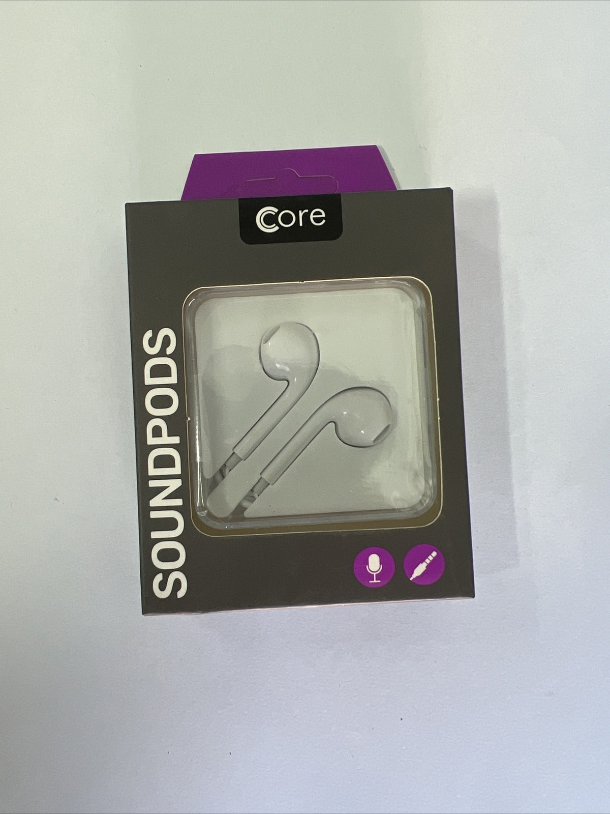 Core SoundPods Earphones With Microphone Pink Comfort Fit In White Brand New