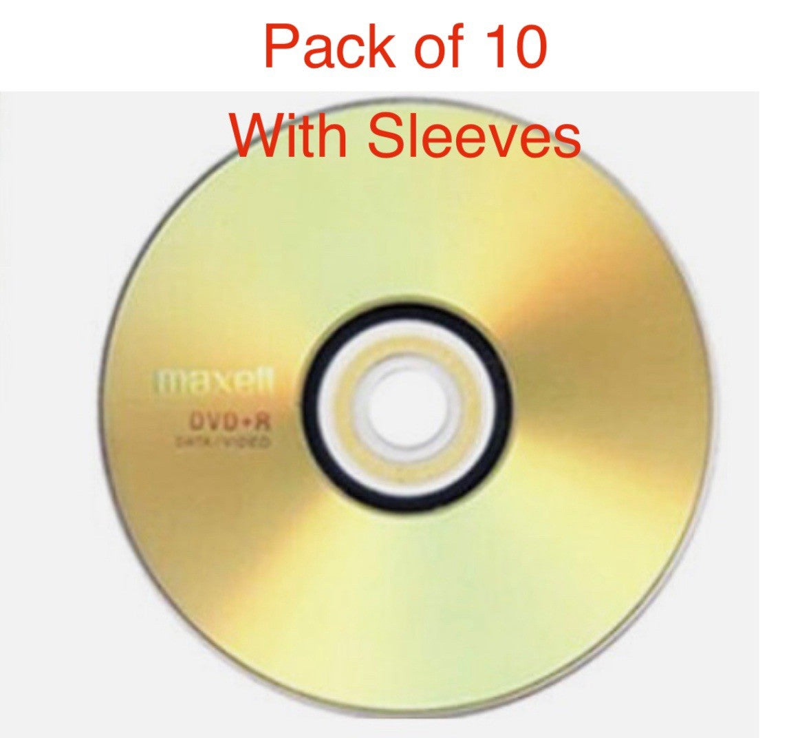 10 x Maxell DVD+R Recordable Blank DVD Discs Media 4.7GB 120MINS with Sleeves